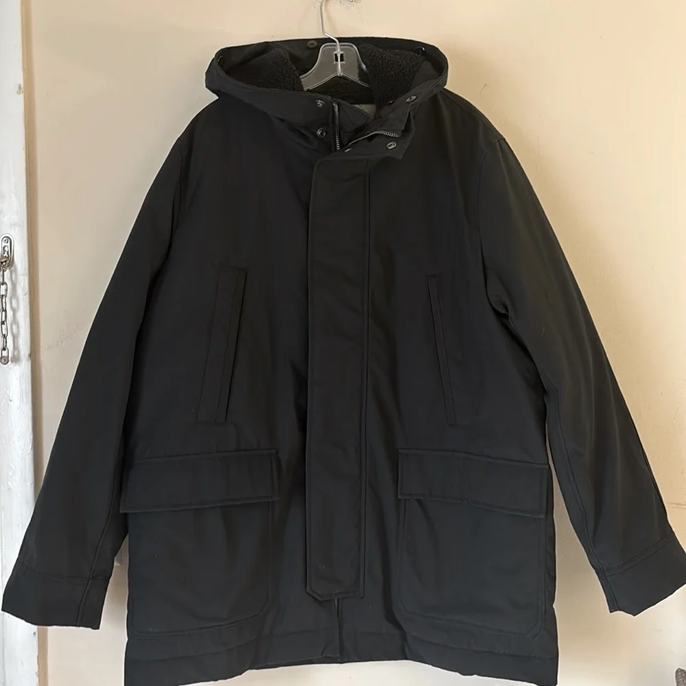 Gap Men’s Black Winter‎ Parka Cold Control Max Snorkel Hooded Coat Size XL